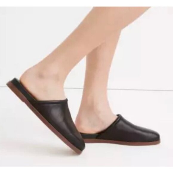 Madewell The Louisa Mule Black Leather Sleek Slip-Ons minimalist size 8.5 - Picture 2 of 11
